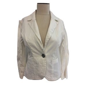 Size Small Level 99 White Mod Linen Blend Blazer